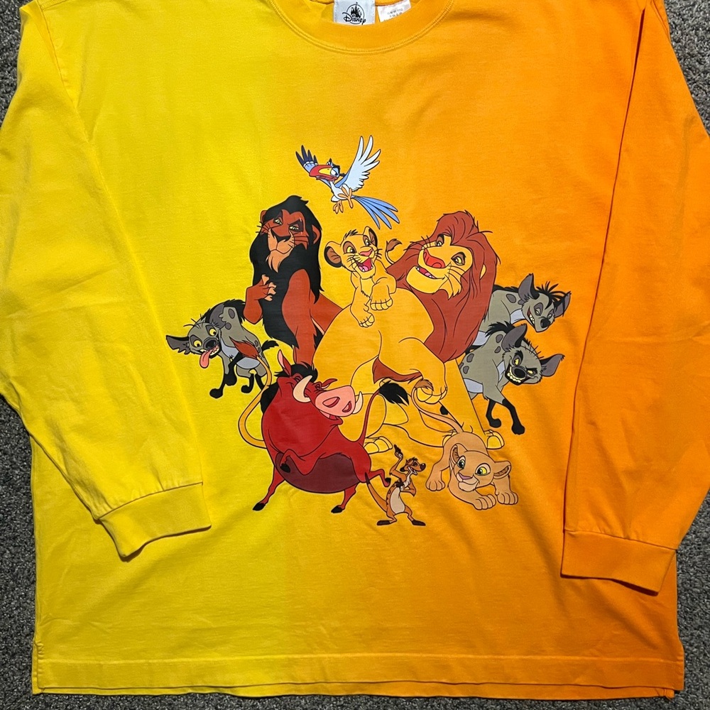 Disney Lion King Men's Long Sleeve Spirit Jersey - Orange and Yellow